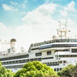 A luxury yacht docked